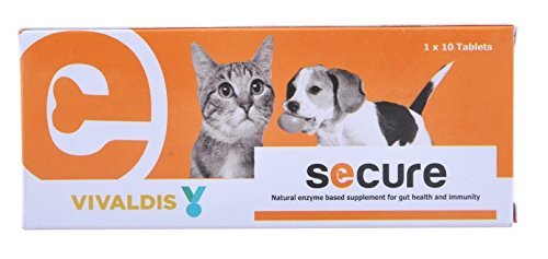 Vivaldis Secure Probiotics And Enzymes For Digestion And Healthy Stomach For Dogs And Cats 1X10 Tablets