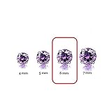 Women's Men's Purple Cubic Zirconia Stud Earnings