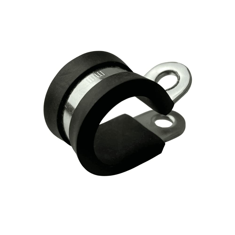 Boltza® W1 Zinc Plated Mild Steel Rubber Lined P Clips Hose Pipe Clamp P-Clips 10mm x10