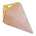 SUNYIK Rose Quartz Point Pendant Necklace,Healing Chakra Stone,Gold Plated