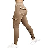 CHICME Women High Waist Cargo Leggings Seamless Workout Leggings Tummy Control Yoga Pants with Pocket