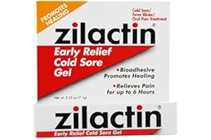 INNZA Zilactin Cold Sore Gel, Medicated Gel and Zilactin B Long Lasting Mouth Sore Gel - 0.25 Oz (2 Pack)