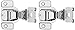 Amerock BP2811D1314 Matrix Concealed Hinge, 1-3/4in(45mm) Hole Pattern Hinge with 1-3/8in(35mm) Overlay - Nickel