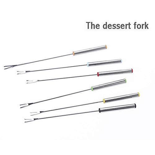Pawaca Stainless Steel Fondue Forks, Set of 18 Dessert Fork with Heat Resistant Handle for Cheese Chocolate Fondue Roast Marshmallows Meat, Kitchen Tool Tableware for Kids
