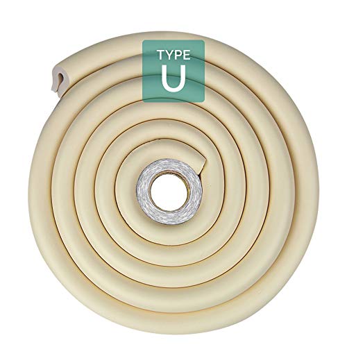 Tritina Glass Table Protector Bumper,6.6ft / 2m U Type Corner Cushion Round Coffee Desk Home Safty 1st,Baby Guard,Kid Children Proof (Milk White)
