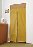 Tortoise Long Size Noren(japanese Curtain) Mustard Yellow 85x170cm From Japan 21531