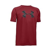Under Armour Boys' Tech Big Logo Short Sleeve T-Shirt, Cardinal/Black, Youth X-Small