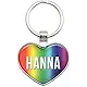 Metal Keychain Key Chain Ring Rainbow I Love Heart Names Female H Ha - Hailey