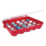 Sterilite Red Holiday Ornament Storage Container Organizer Case- Holds 20 (3.5