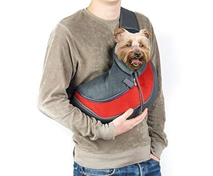 SRI Machine Washable Adjustable Pouch Single Shoulder Handbag for Pets, Red, 500 g