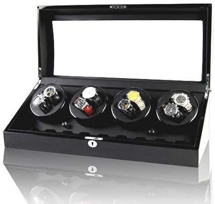 Vitrina movimiento relojes Watch Winder 8+9 Negra: Amazon.es: Hogar