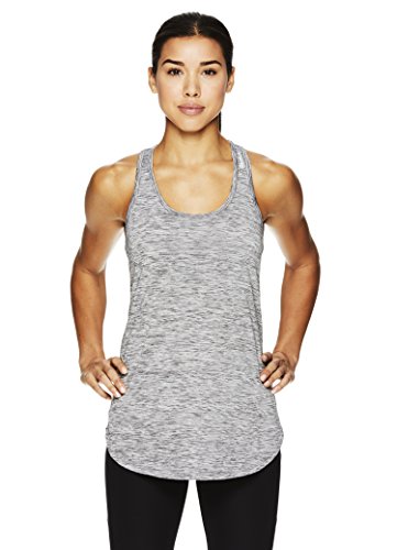 Reebok Women's Legend Active Racerback Basic Tank Top- Contrast Black Heather/Black, Small