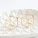 Rugewelry Geometric Cube Square Triangle Earrings 18k Gold Plated Stud Earrings For Women