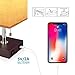 USB Table Desk Lamp, Acaxin Bedside Lamp with Dual USB Quick Charge Port, Wood Desk Lamp, Black Charger Base with Unique Fabric Shade, LED Light Nightstand Desk Lamps for Bedroom, Living Room, Baby