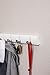 BIRDROCK HOME Wall Mounted Folding Hooks | 4 Folding Coat and Hat Rack Hooks | Satin Nickel Hooks | White Rail