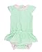 RuffleButts Infant/Toddler Girls Peplum Skirt One Piece Rash Guard Swimsuit - Mint Seersucker - 3-6m