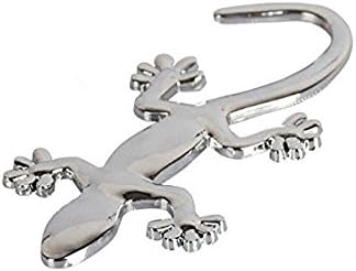 3D Metal Plating Gecko Emblem Car Motor Auto Decal Badge Sticker(2PCS) (Silver)
