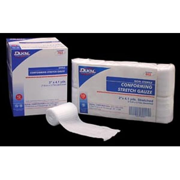 Amazon Com Dukal Conforming Stretch Gauze Non Sterile 4 W X 4 1 Yd L 12 Bags Of 8 Pack Of 96 Industrial Scientific