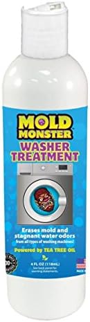 Mold Monster Washer Treatment - Washing Machine &amp; Dishwasher Cleansing Solution - Erases Mold and the Stench of Stagnant Water - 2 Month Supply - Tea Tree Oil Solution - 4oz.