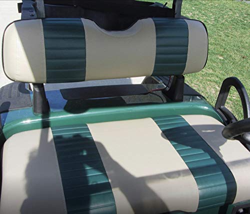 E-Z-GO TXT 2 Stripe Staple On Golf Cart Seat Cover (Front Seat / Rear Seat) Combo