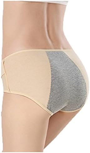 Anicle Women Secret Agent Menstrual Period Briefs Leakproof Panties Postpartum Bleeding Underwear Underpants (Nude, Large)