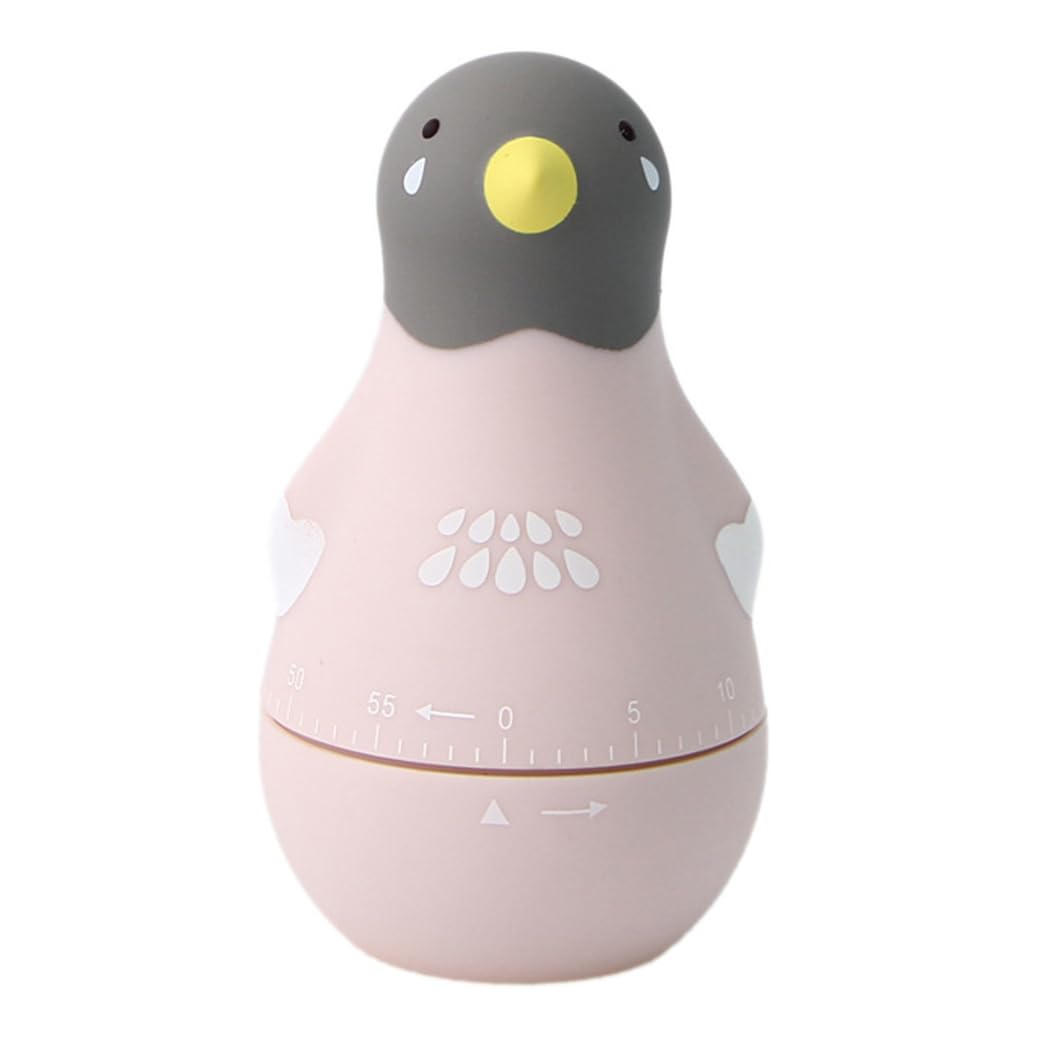 Ranvi Timer Bird Shaped Time Manager Mechanical Kitchen Timer, Suitable for Kitchen, Learning, Daily(Brown)
