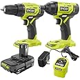TTI Ryobi 18-Volt Cordless 1/2 in. Drill/Driver and Impact Driver Combo Kit PCK05KN, (No Retail Packaging)