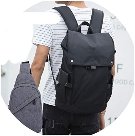 Backpack male ladies simple casual backpack large capacity nylon canvas waterproof travel bag bag