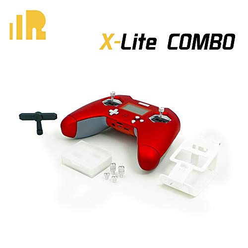 FrSky Taranis X-Lite Combo with T-Style Antenna and Brace Lite & Long+Short Gimbal Stick Ends (Red)