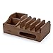 Wood Multi Device Organizer for Using with Multiple USB Charging Station Like Anker, RAVPower, Poweradd USB Chargers for Smartphones and Tablets from UATech (Dark)
