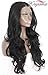 K'ryssma Long Black Hair Synthetic Lace Front Wig for Women Half Hand Tied Heat Resistant Wigs with Side Part Wavy #1b 24 Inches