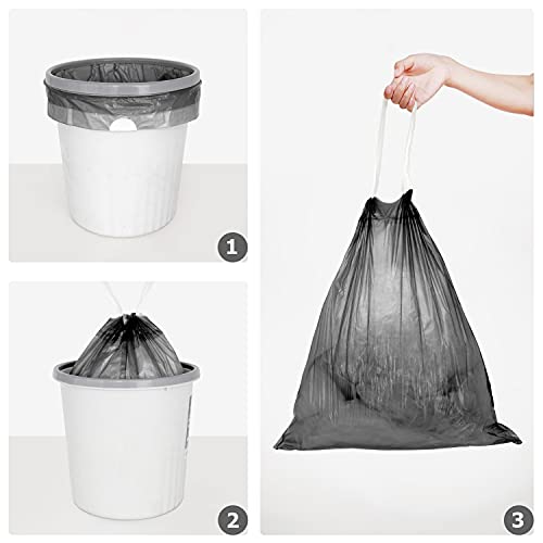 4 Gallon Trash Bags Drawstring, JUKFITA Extra Thick Small Garbage Bag
