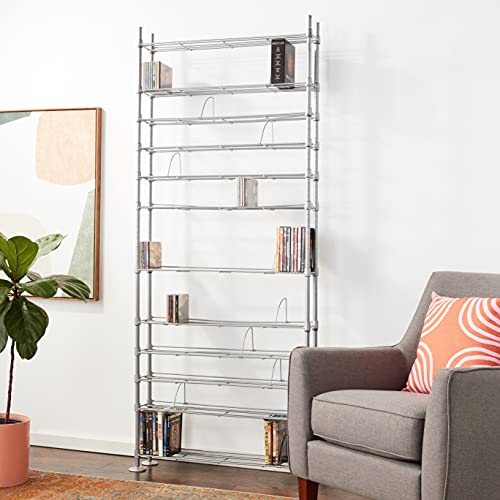 Atlantic Maxsteel 12 Tier Shelving Heavy Gauge Steel Wire Media Shelving for 864 CDs, 450 DVDs