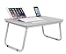 Sofia + Sam Lap Tray with Tablet & Phone Slots - Metal Folding Legs - Lap Desk with Tilting Top - Laptop Stand - Breakfast Serving Bed Tray - Grey