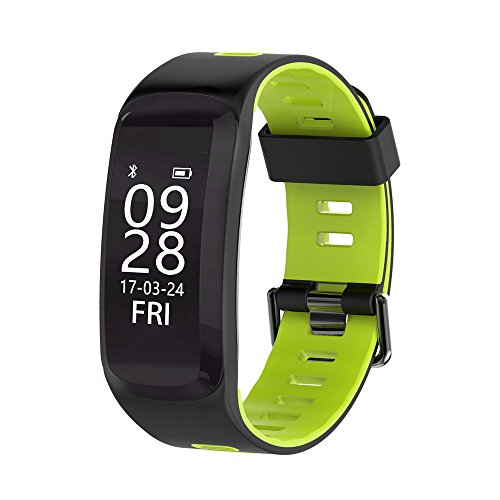 IP68 Waterproof Fitness Tracker Activity Bracelet with Heart Rate Monitor, Pedometer, Calorie, Blood Pressure, Blood Oxygen, Bluetooth 4.0 Smart Band for Android / IOS, iPhone 8, iPhone X (Green)