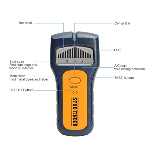 FLY5D 3 In 1 Wire Metal Wood Detectors Stud Finder Sensor Wall Scanner AC Voltage Live Wire Cable Finder Detect Behind Wall LCD Display