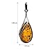 Honey Amber Sterling Silver Drop Pendant Necklace Chain 18