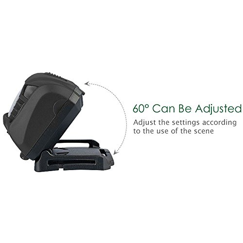 USB Rechargeable LED Headlamp Hands Free Motion Sensor Waterproof Comfortable Camping Headlight Flashlight for Running Emergency Hurricane Caving Hiking Reading Kids (Black)