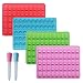 homEdge Silicone Gummy Bear Candy Molds, Set of 4 Packs Non Stick Food Grade Chocolate Gummy Mold Bonus with 2 Dropper-Blue, Red, Green and Pink