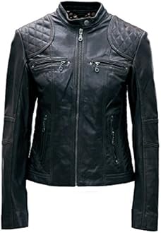Pelle D'annata Ladies Real Leather Black Brown Biker Jacket Size 8 to 18