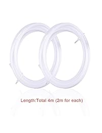 EAONE - Tubo de teflón PTFE (2 metros, 4 piezas PC4-M6, filamento de 0.069 in (0.079 in de diámetro y 0.157 in de diámetro)