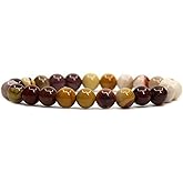 Angelstones Handmade Gem Semi Precious Gemstone 8mm Round Beads Stretch Bracelet 7" Unisex