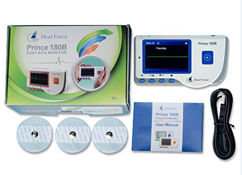 Heal Force Prince 180B Easy Handheld Portable Unit with 3-Lead Cable & Electrodes & USB Cable - Thumbnail 3