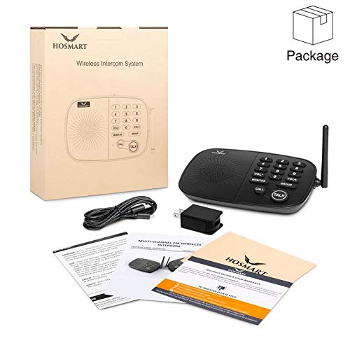 Wireless Intercom System Hosmart 1/2 Mile Long Range 10-Channel Security Wireless Intercom System for Home or Office[3 Units Black] - Thumbnail 6