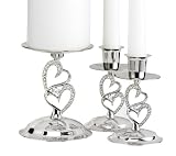 Hortense B. Hewitt Wedding Accessories Nickel-Plates Sparkling Love Candle Stands, Set of 3 (Kitchen)