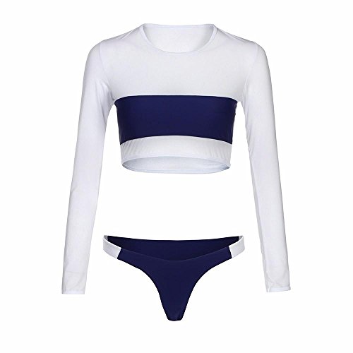 Paymenow-Women-Bikini-Set-Sexy-Contrast-Color-Long-Sleeve-Tops-Bikini-Tong-Two-Pieces-Bathing-Suits-Swimwear