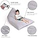 Stuffed Animal Storage Bean Bag Chair for Kids and Adults. Luxury Velvet Stuffie Seat - Cover ONLY(Grey 200 L/52 Gal)