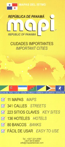 Panama's Important Cities Visitor's Map - Yellow Color by Mapi