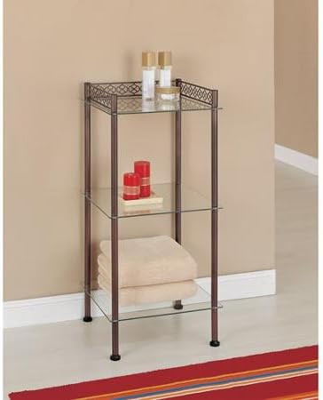 Organize It All 3-Tier Tubular Steel Frame, Durable, Shelving Unit 63403- Provides Extra Storage Space Over Toilet
