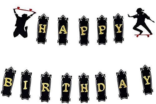 Amazon Co Jp E L スケートボードテーマ ハッピーバースデー バナー スケートボードテーマパーティー用品 スケートボードテーマパーティーデコレーション 男の子または女の子の誕生日パーティーデコレーションに ガット前バナー Generic